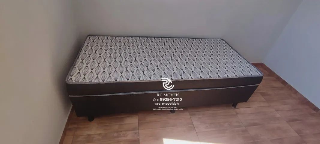 Cama box de solteiro 88x1.88 Molas Ensacadas Acoplado Direto da Fábrica - Foto 4