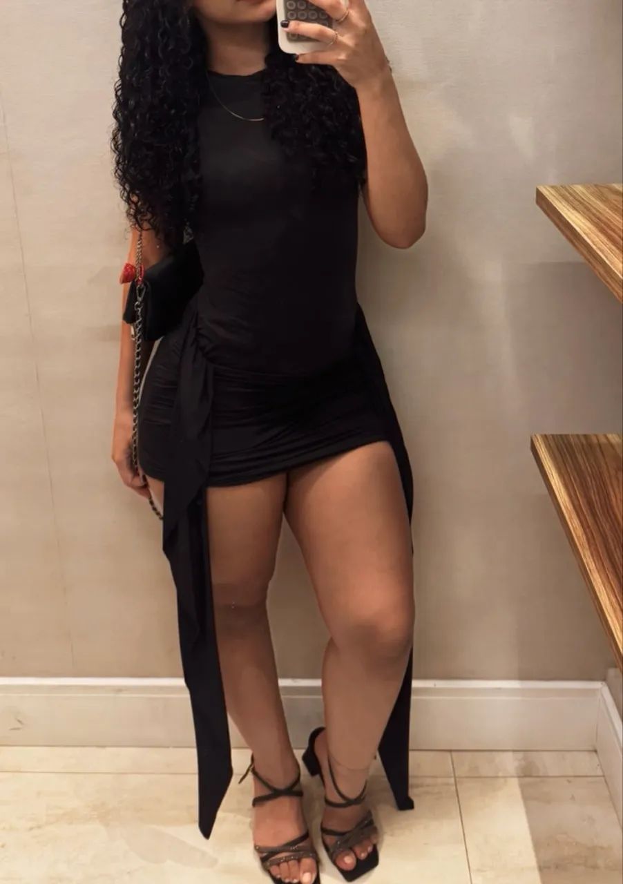 vestido preto 2 amarrações 