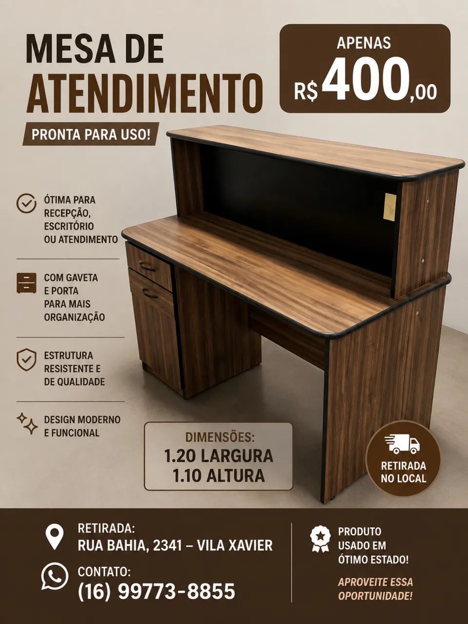 Balcão para escritório 