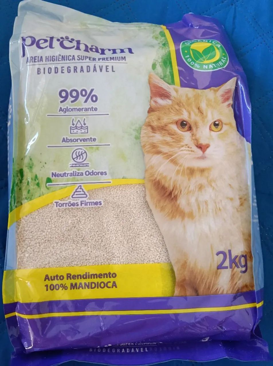 Kit para gato, Caminha, caixa de areia, pote e areia de 2kg de mandioca  - Foto 2