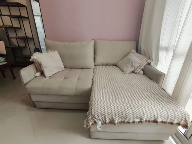 Sofá Retrátil Off White - Foto 4