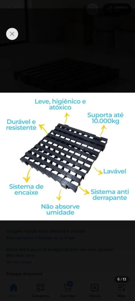Piso modulado estrado de plastico palete de plastico - Foto 4