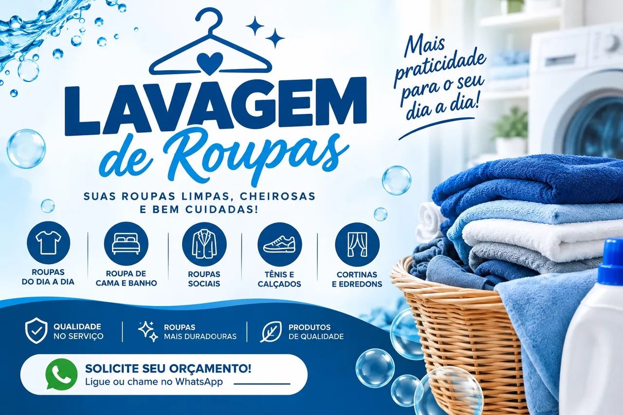 Lavagem de roupas pegamos e entregamos a domicílio 