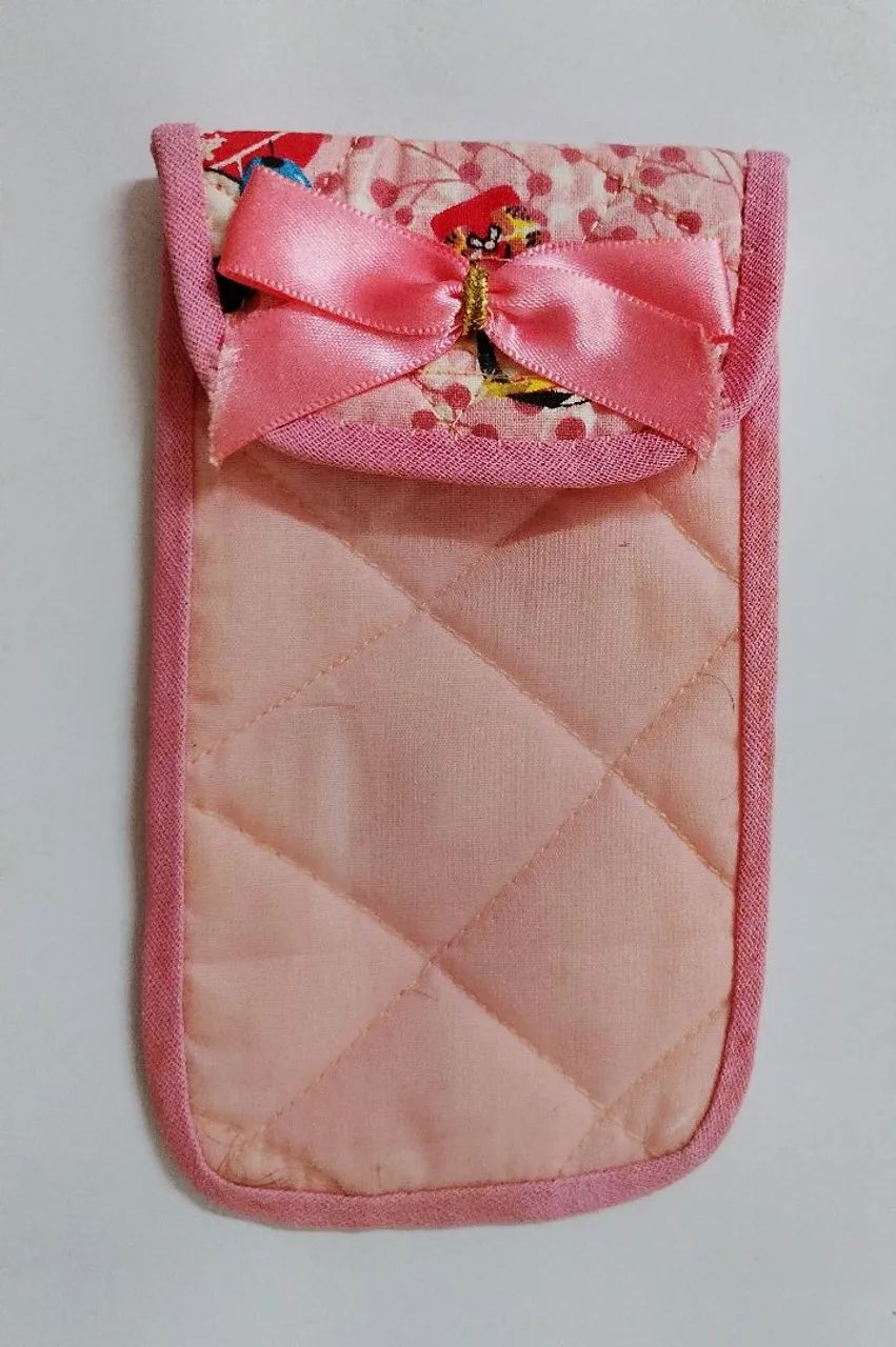 Bolsinha porta-objetos (feita em tecido e plástico transparente) - Foto 2
