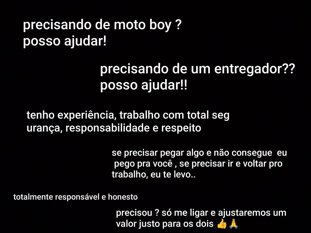 Moto boy / entregador 