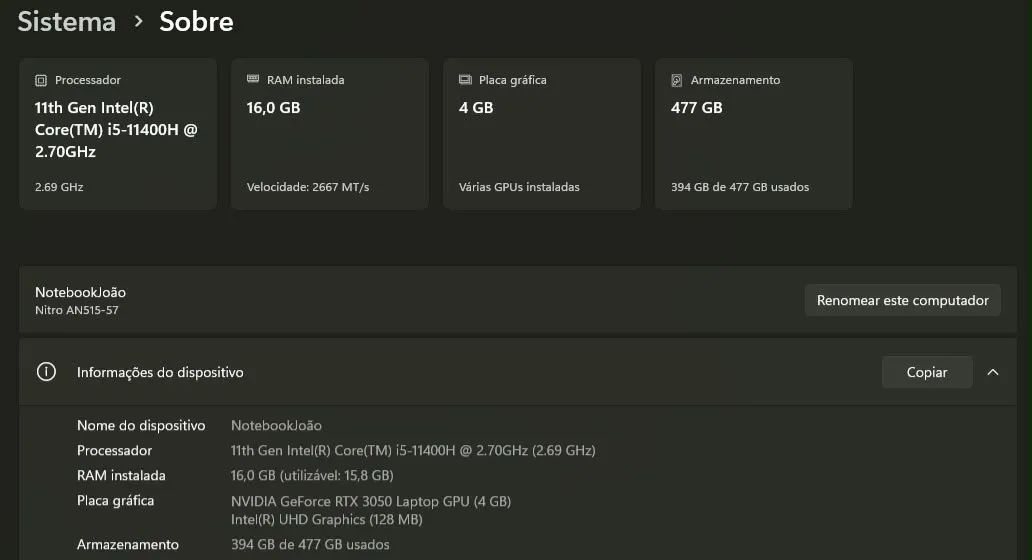 Notebook Gamer Acer Nitro 5 | Excelente estado!!  - Foto 2