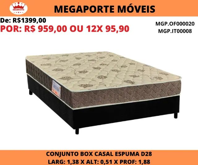 Conjunto Box Espuma D28 Casal 1,38