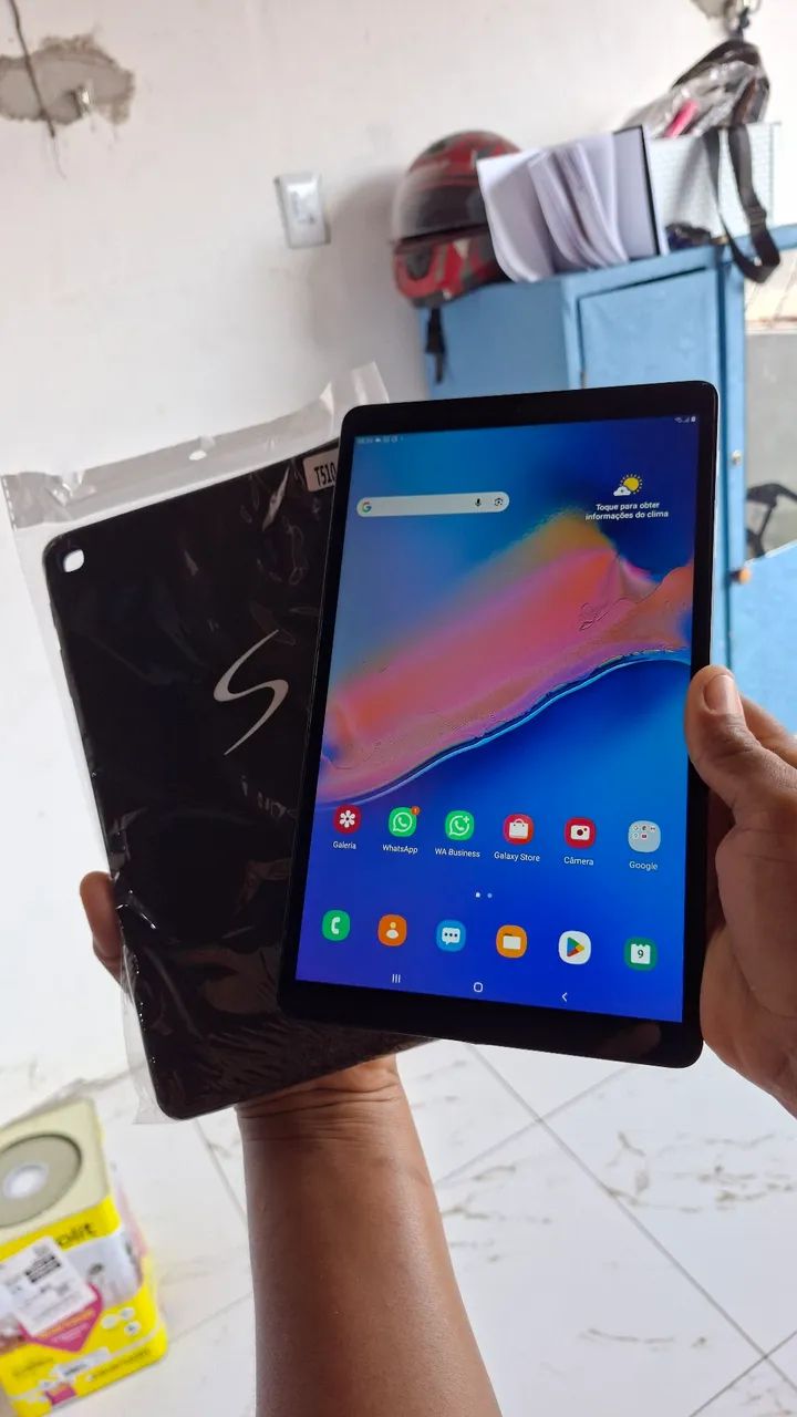 Tablet Samsung Tab A 10 polegadas 32Gbs Pega chip faz ligacao vai com capa NOVA