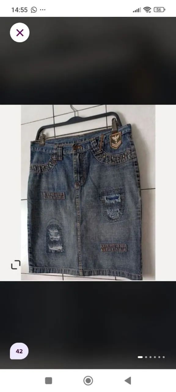 Saia Zagnetron jeans retrô tamanho 42 - Foto 3