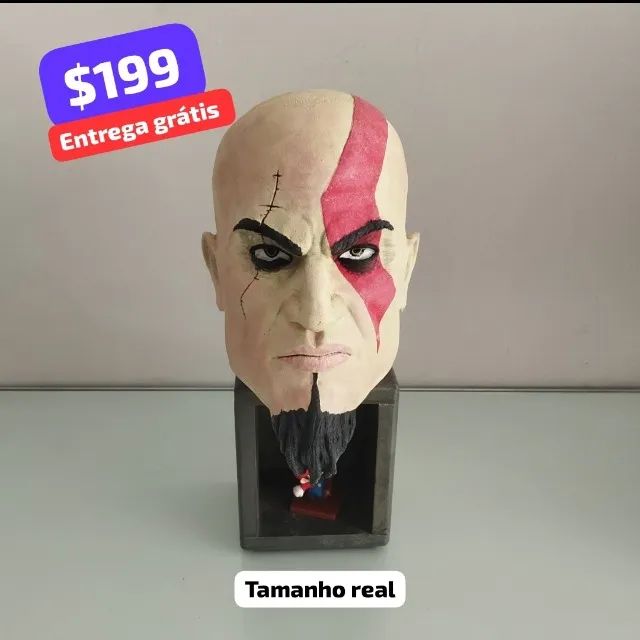 Cabeça Deus da Guerra tamanho real + base 