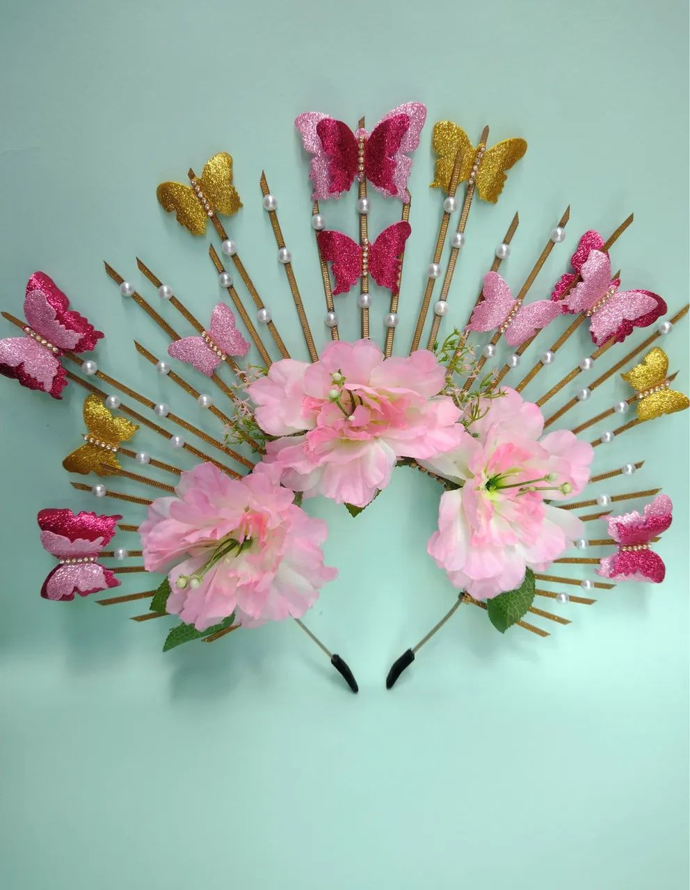 Tiara de carnaval borboletas