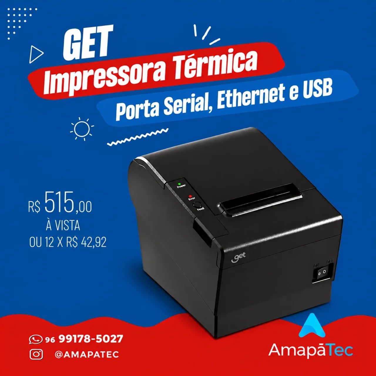 Impressora Térmica Get Serial Usb e Ethernet