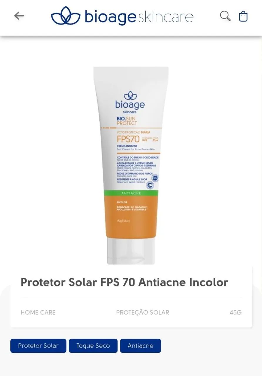 Vendo protetor solar Bioage - Foto 2