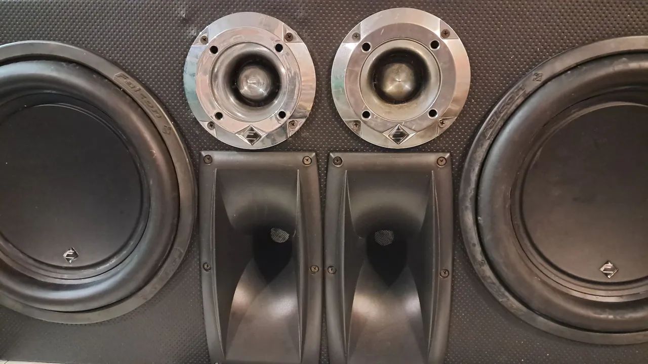 Caixa trio falcon subwoofer 12 driver corneta tweeter  - Foto 4