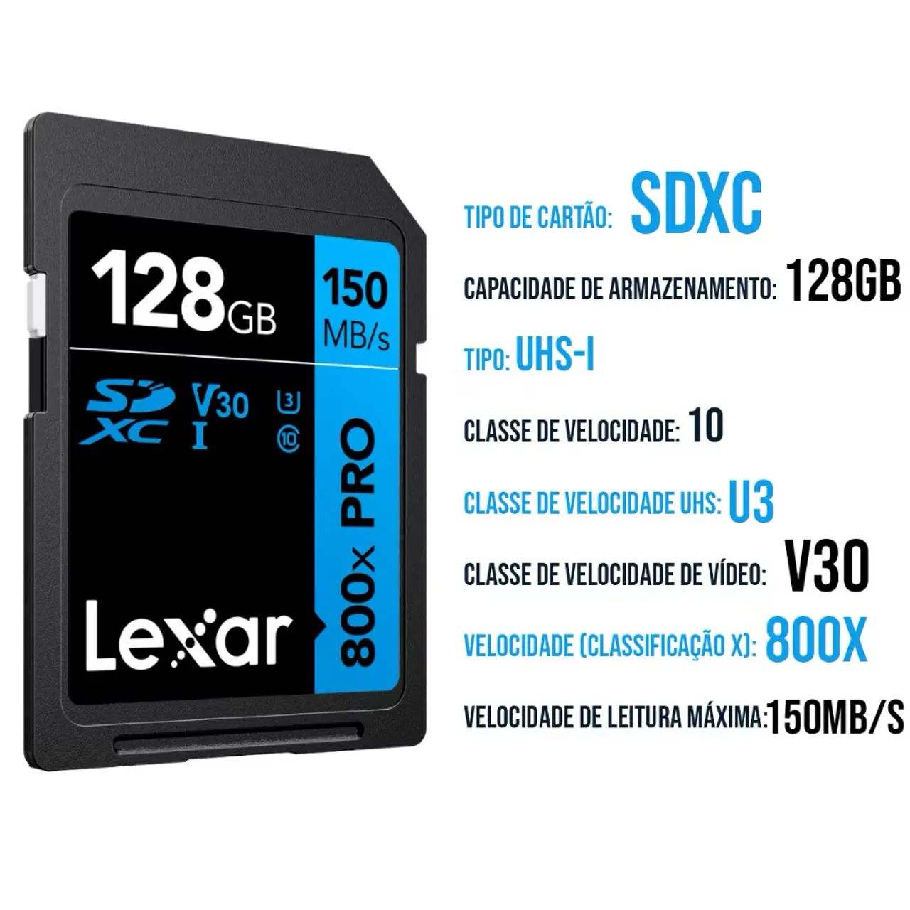 Cartão Sd Lexar 128gb V30 - Foto 2