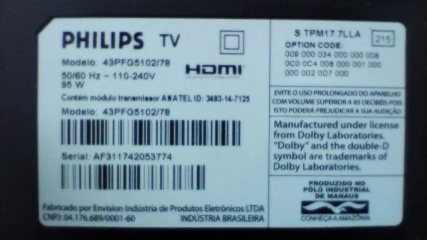 TV Philips placas  Modelo: 43PFG5102/78 - Foto 5