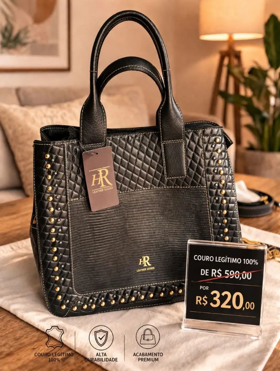 Bolsa ? Couro legítimo HR 