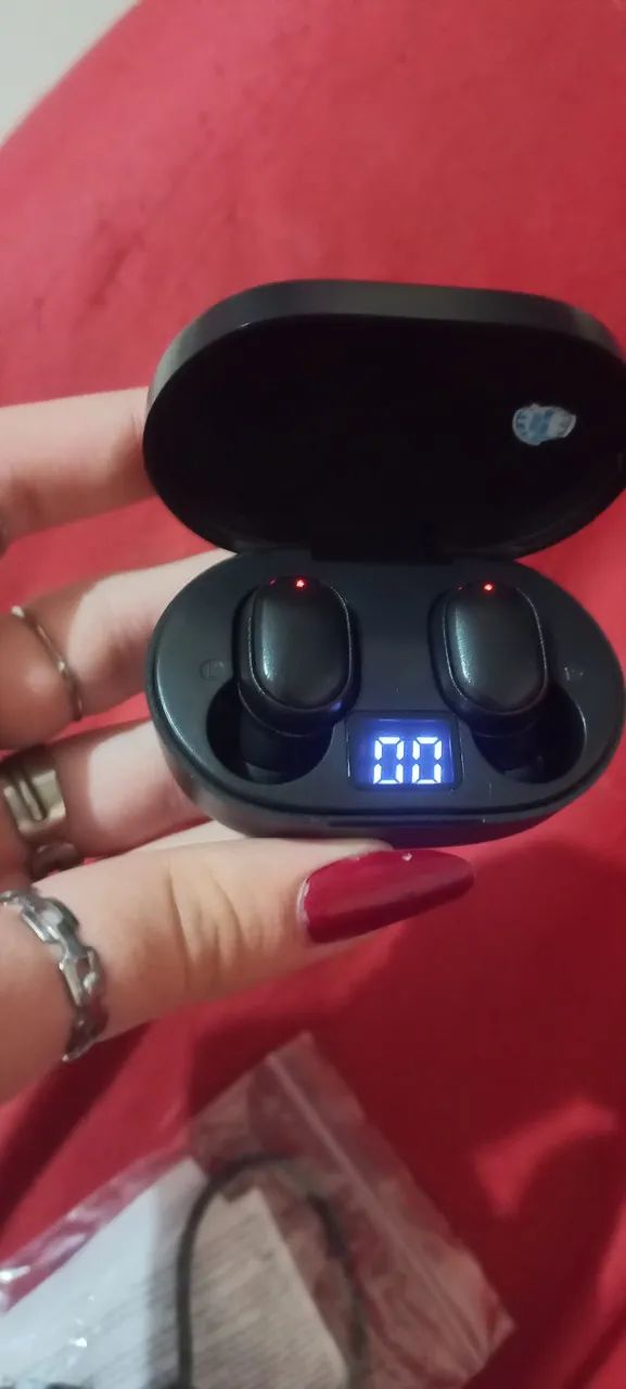 Fone de ouvido Bluetooth E6s 5.0 TWS com LED