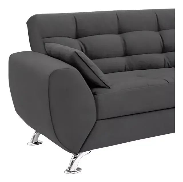 Sofá 2 Lugares Larissa Suede Cinza - Modern - Foto 2