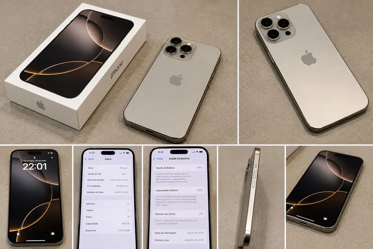iPhone 16 Pro Max 256GB Natural Titanium ? Impecável