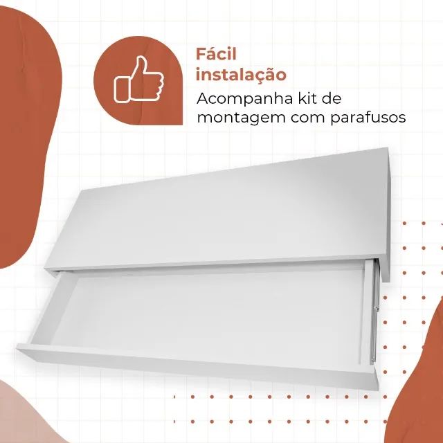 Gaveta Penteadeira Supensa MDF Praticidade e Estilo 86,5CM  - Foto 4
