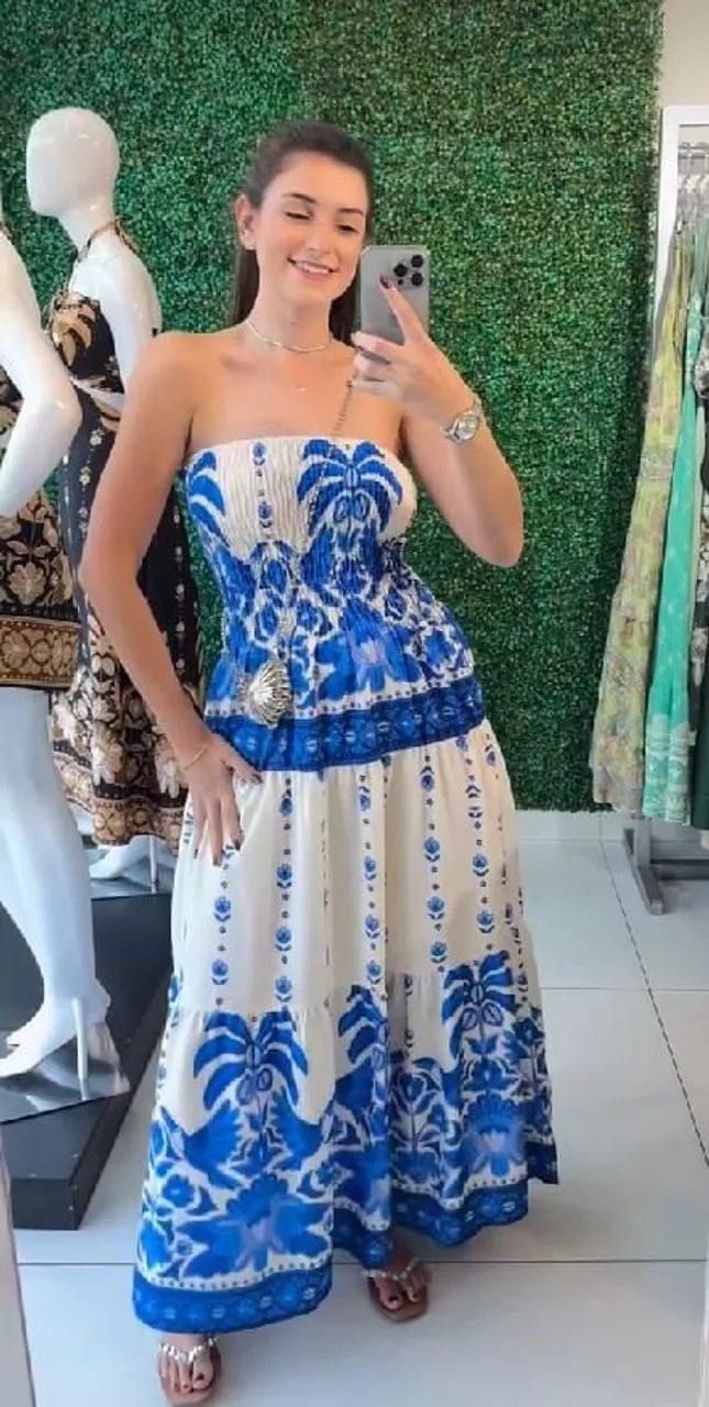Vestido casual tomara que caia 