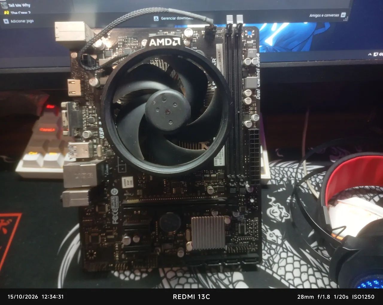 Placa mãe a320mh com processador amd a10 9700 - Foto 2