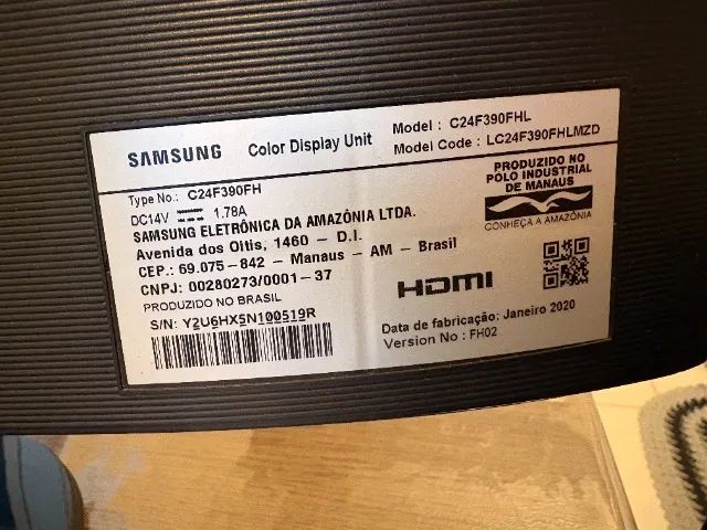 Monitor Samsung Curvo 24'' Full Hd C24f390FH - Foto 2