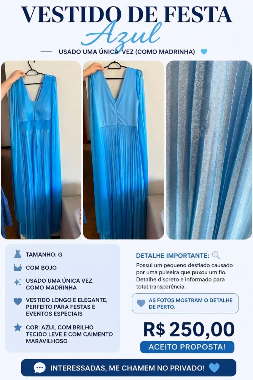 Vestido de Festa Azul