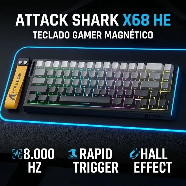 Attack Shark Keyboard X68 He Noite Iluminada Pela Lua
