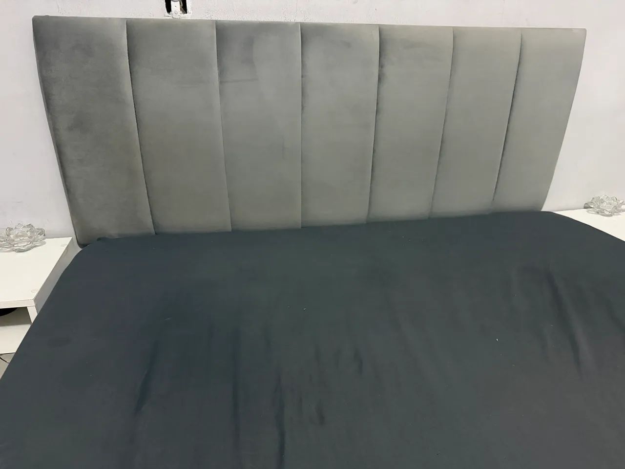 Cabeceira cinza suede