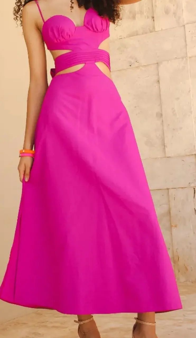 VESTIDO MIDI AMARANTE NOVO