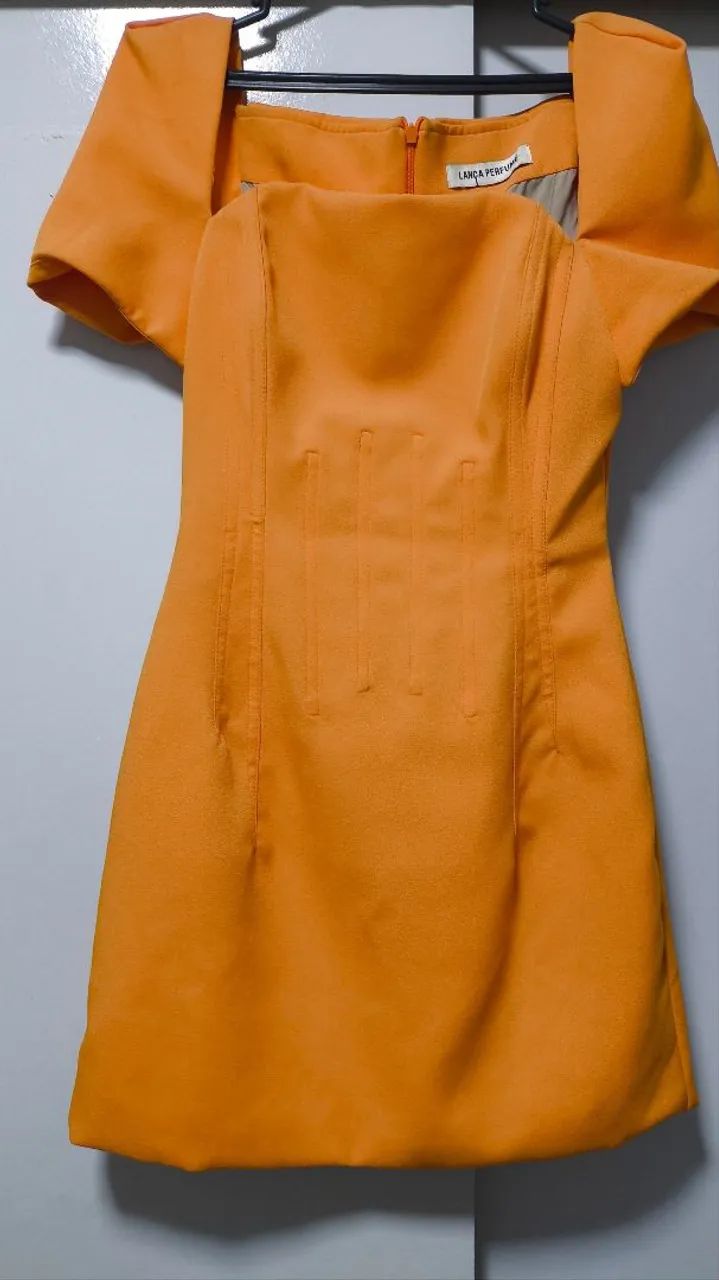 Vestido midi Lança Perfume laranja 