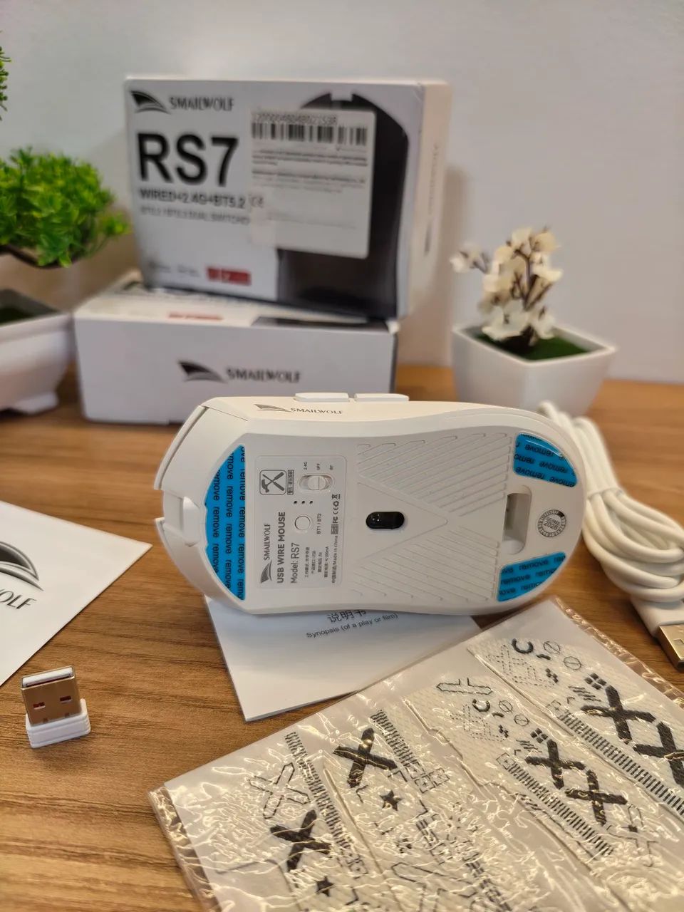Mouse sem fio rs7 branco paw3311 - Foto 4