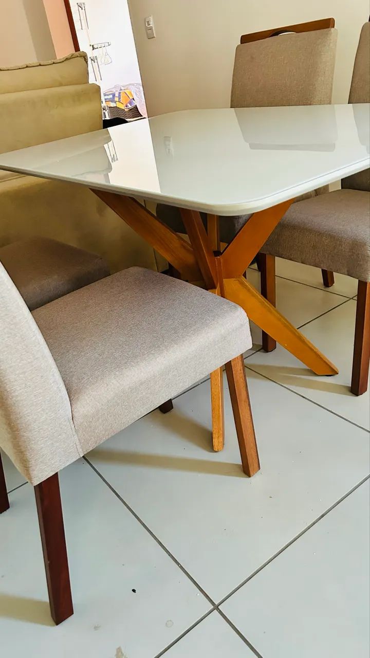 Mesa tampo mdf com vidro - Foto 4