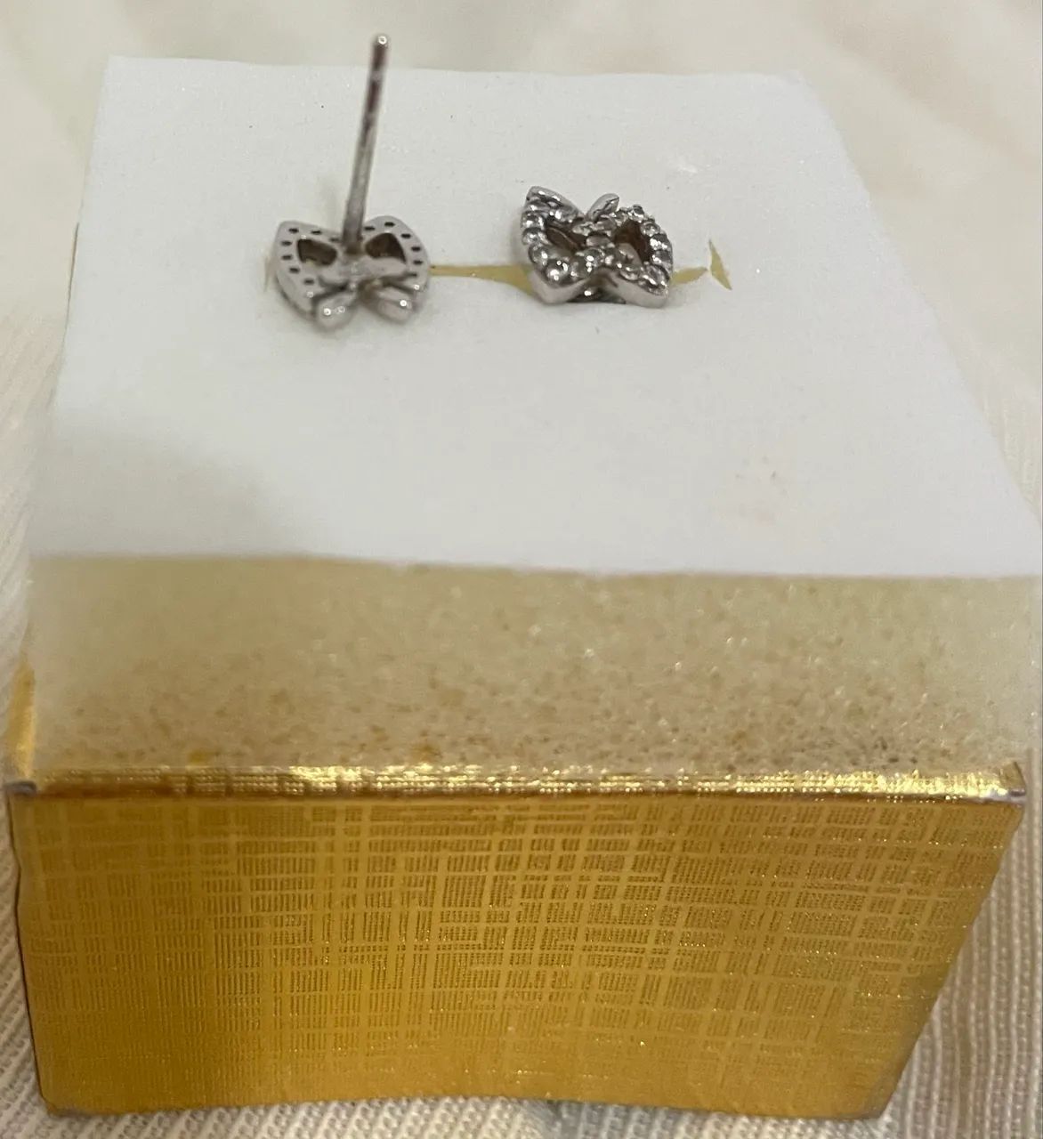 Brinco ouro branco 18k - Foto 4