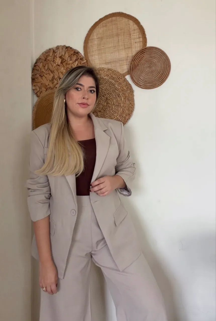 Conjunto Blazer e Calça alfaiataria G NOVO - Foto 2