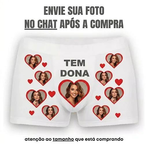 Cueca Boxer Branca Personalizado  - Foto 2