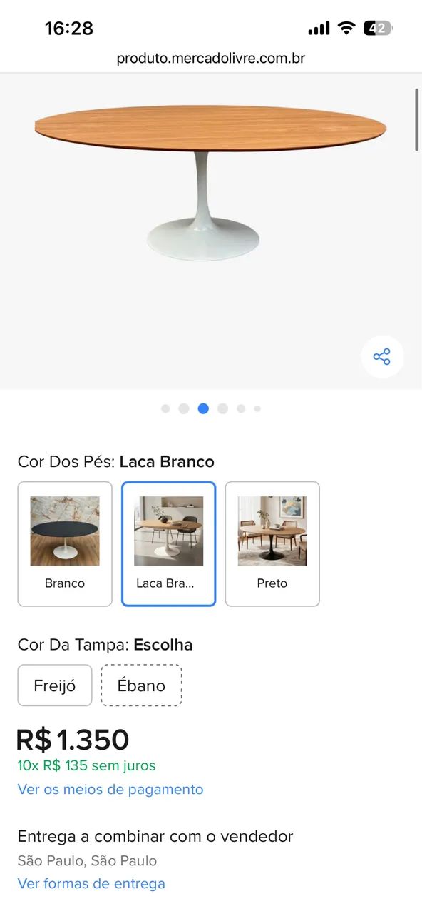 Mesa sala de jantar + 4 cadeiras - Foto 5