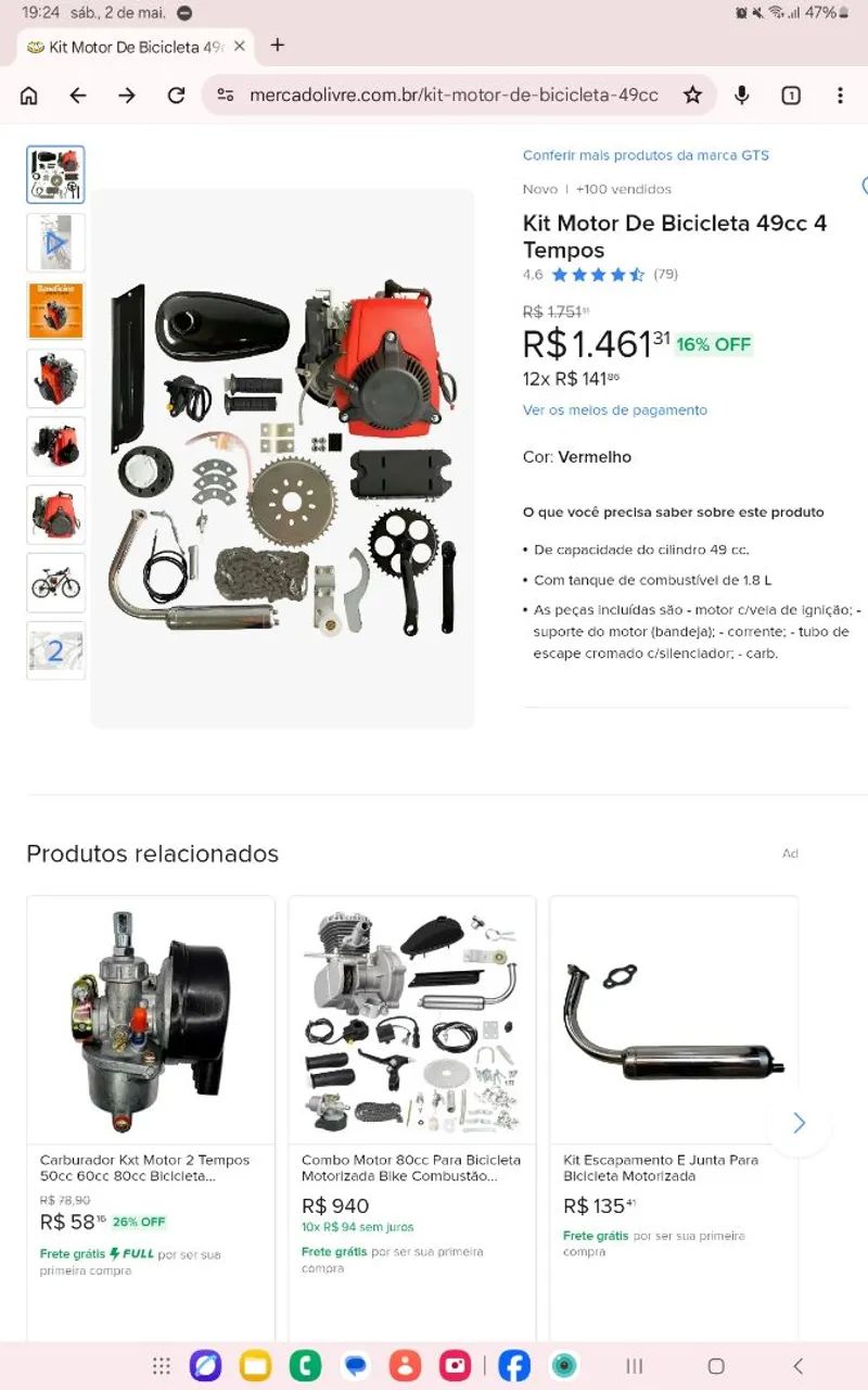 Kit motor bicicleta 4 tempos  - Foto 6