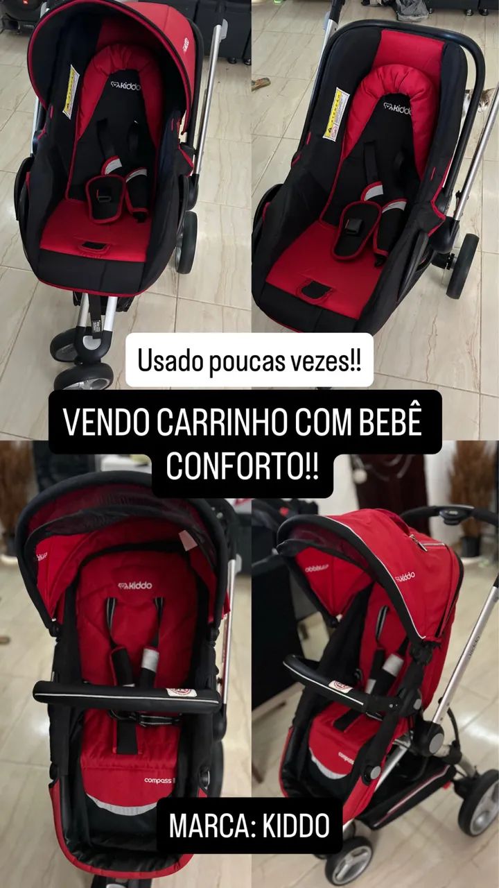 Carrinho de bebê com bebê conforto 
