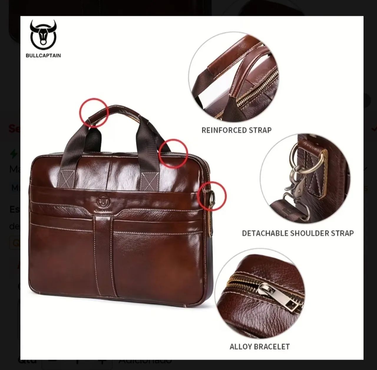 Bolsa para notebook em couro legítimo  - Foto 5