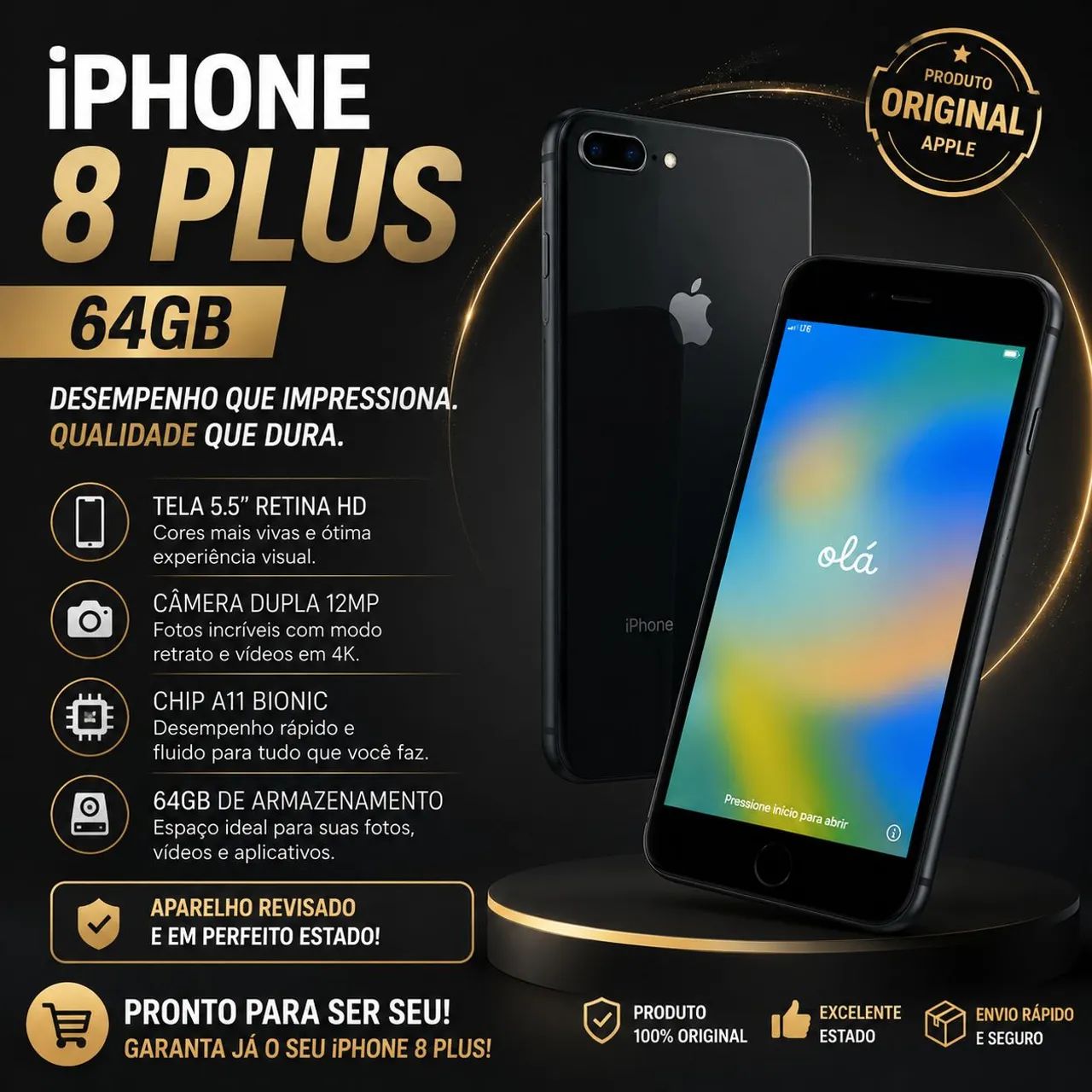iPhone 8 plus - Celulares e Smartphones - Parque da Barragem Setor