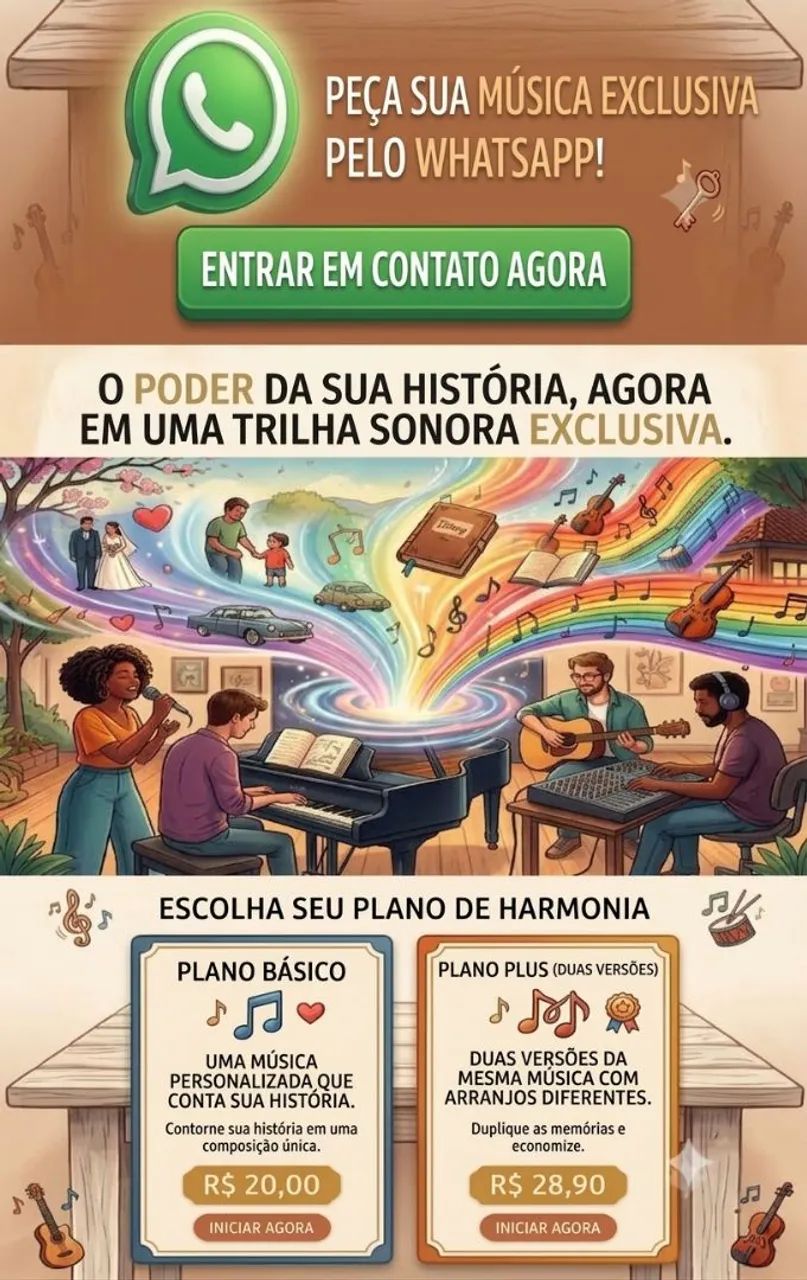 Peça sua Música contando a sua história.