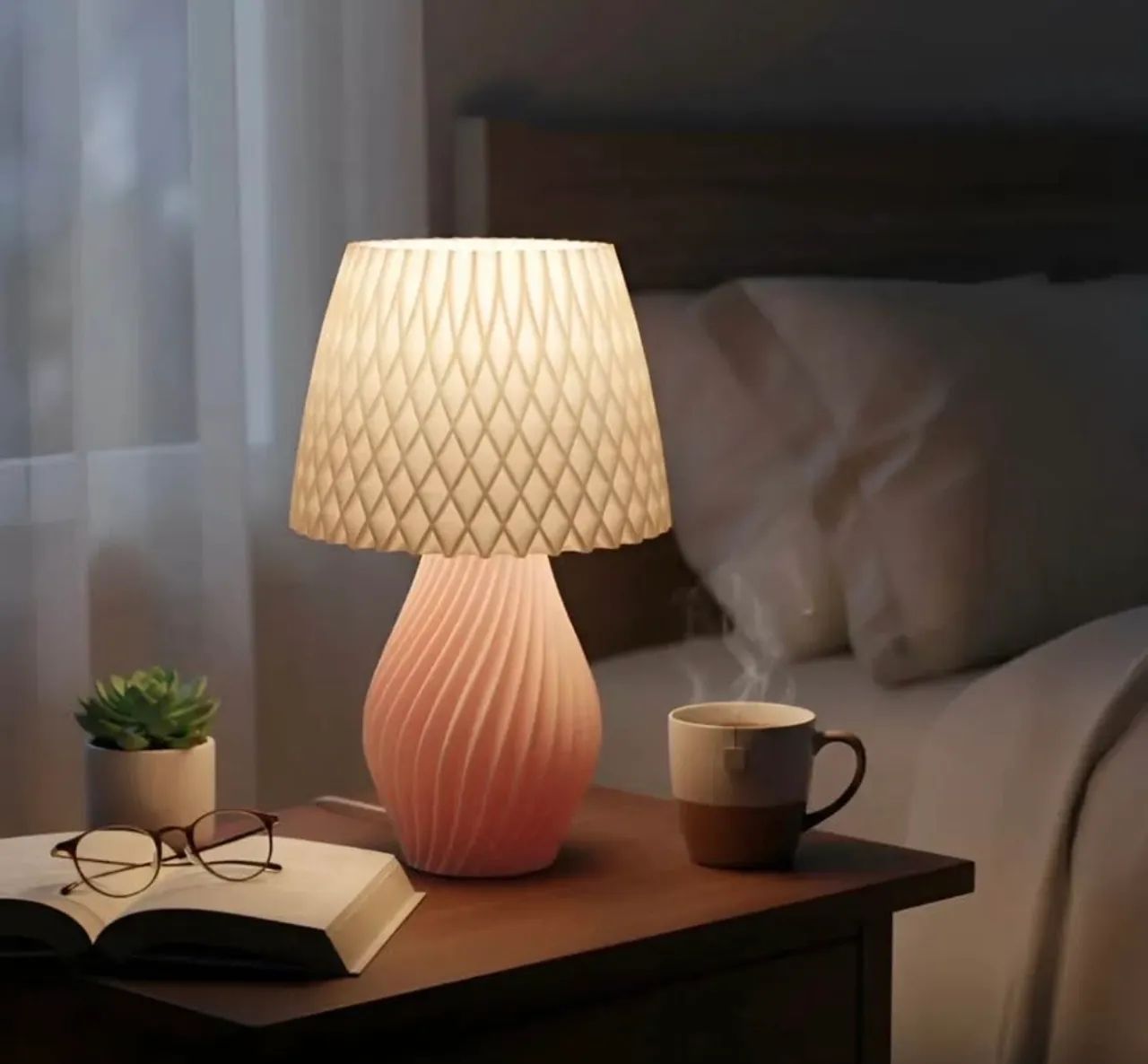 Abajur Luminária De Mesa Sala Quarto Moderno Com Lâmpada