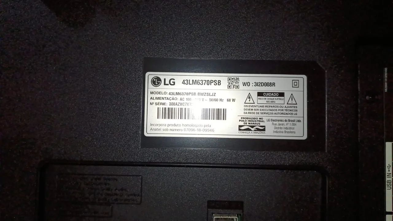 Tv LG 43 Danificada retirada de peças - Foto 2