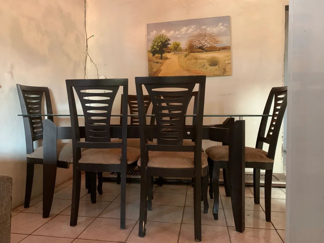 Mesa para vender logo | Vidro e seis lugares 