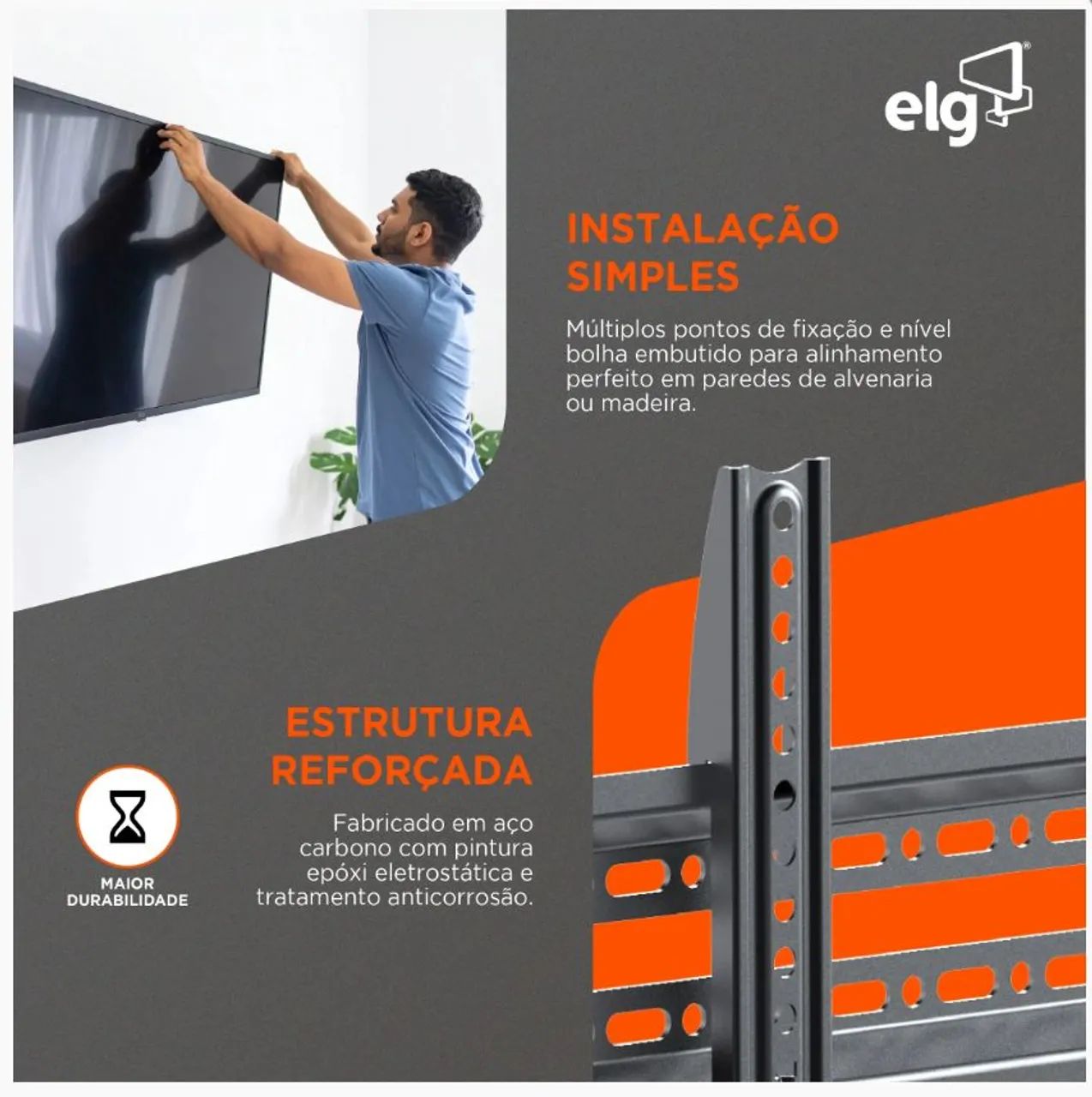 Suporte fixo TV aço carbono. 32 até 86 polegadas  - Foto 2