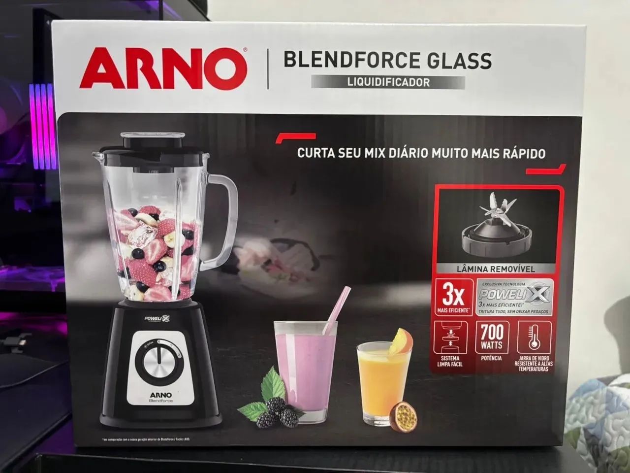 Liquidificador Arno Blendforce 1.25 L preto com jarra de vidro Lacrado - Foto 2