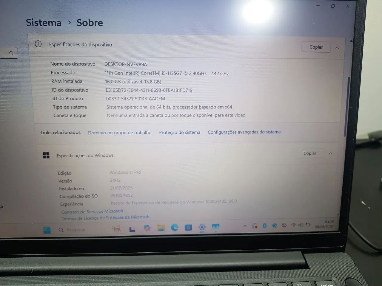 Lenovo V14, 14 Polegadas , i5-11th, 16Gb, SSD NvME 256Gb, WINDOWS 11 PRO Original  - Foto 2